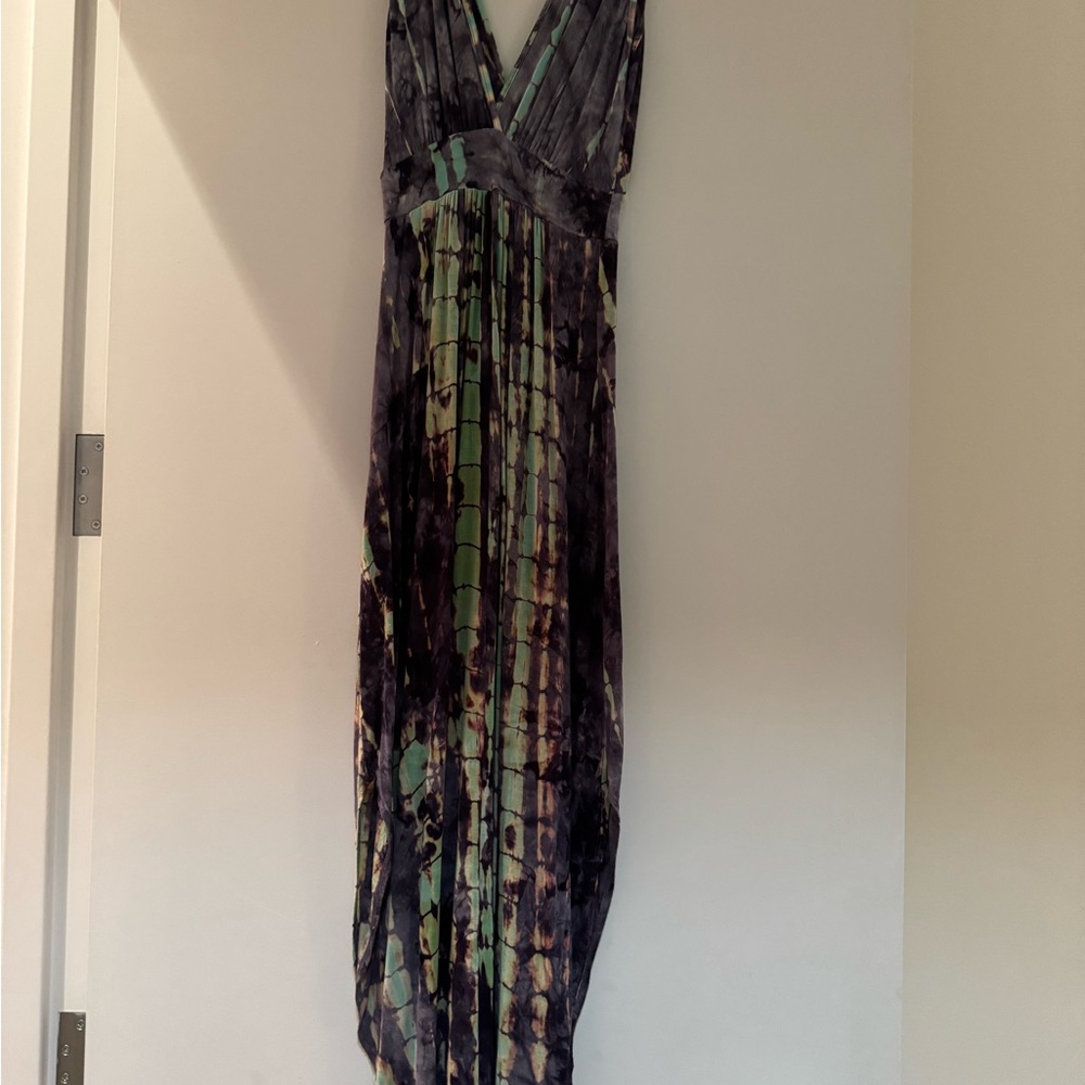 Purple Plunge Neck Ruched Maxi Gown - Picture 6 of 12